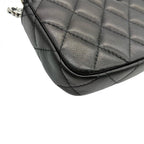 CHANEL シャネル ショルダーバッグ マトラッセ チェーンウォレット ダブルジップ ダブルファスナー ラムスキン ブラック ★中古品★ ギャランティーカード