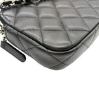 CHANEL シャネル ショルダーバッグ マトラッセ チェーンウォレット ダブルジップ ダブルファスナー ラムスキン ブラック ★中古品★ ギャランティーカード