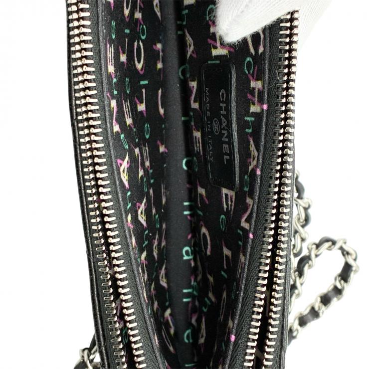 CHANEL シャネル ショルダーバッグ マトラッセ チェーンウォレット ダブルジップ ダブルファスナー ラムスキン ブラック ★中古品★ ギャランティーカード
