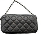 CHANEL シャネル ショルダーバッグ マトラッセ チェーンウォレット ダブルジップ ダブルファスナー ラムスキン ブラック ★中古品★ ギャランティーカード