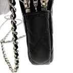 CHANEL シャネル ショルダーバッグ マトラッセ チェーンウォレット ダブルジップ ダブルファスナー ラムスキン ブラック ★中古品★ ギャランティーカード