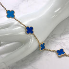 VanCleef&Arpels ヴァンクリーフ＆アーペル ヴィンテージ アルハンブラ ブルーアゲート ブレスレット 約19cm Au750 K18 アクセサリー ★希少★ ★美品★