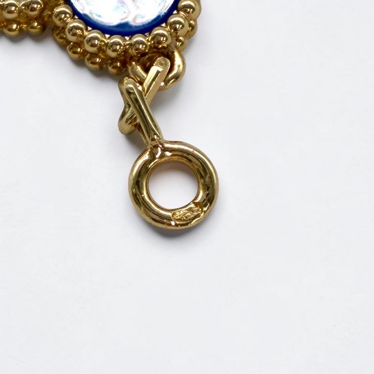 VanCleef&Arpels ヴァンクリーフ＆アーペル ヴィンテージ アルハンブラ ブルーアゲート ブレスレット 約19cm Au750 K18 アクセサリー ★希少★ ★美品★