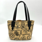 CHROME HEARTS クロムハーツ ビーチ スモール トートバッグ ストロー レザー ベージュ ブラック ★美品★ ★保存袋★