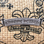 CHROME HEARTS クロムハーツ ビーチ スモール トートバッグ ストロー レザー ベージュ ブラック ★美品★ ★保存袋★