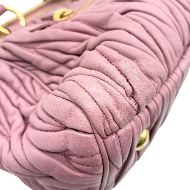 MIUMIU ミュウミュウ ショルダーバッグ マテラッセ レザー ピンク 2way ★中古品★
