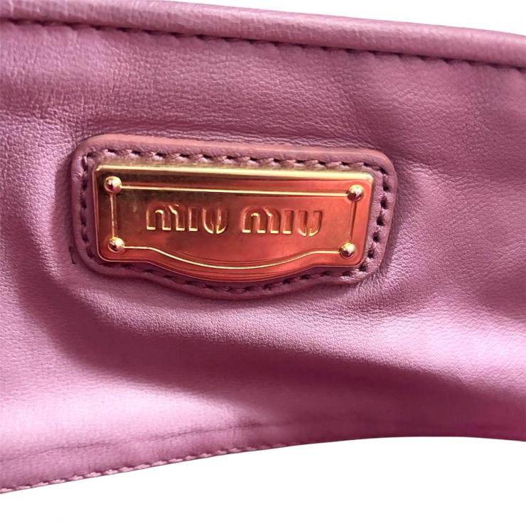 MIUMIU ミュウミュウ ショルダーバッグ マテラッセ レザー ピンク 2way ★中古品★
