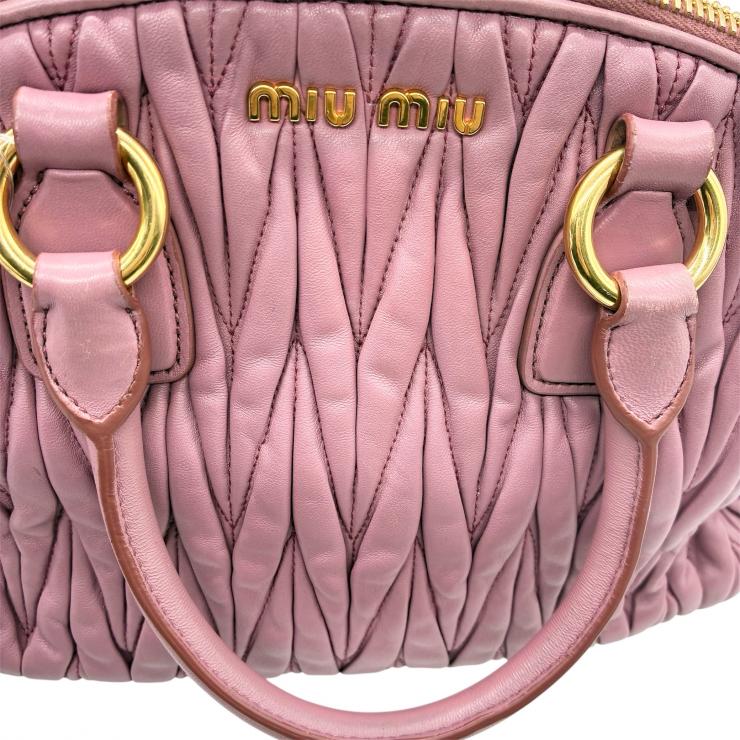 MIUMIU ミュウミュウ ショルダーバッグ マテラッセ レザー ピンク 2way ★中古品★