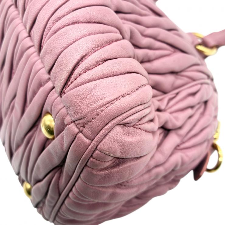 MIUMIU ミュウミュウ ショルダーバッグ マテラッセ レザー ピンク 2way ★中古品★