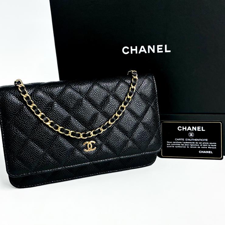 CHANEL シャネル CF WOC チェーンウォレット ショルダーバッグ マトラッセ キャビアスキン ブラック ★美品★ ★箱 袋 ギャラ付★