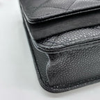 CHANEL シャネル CF WOC チェーンウォレット ショルダーバッグ マトラッセ キャビアスキン ブラック ★美品★ ★箱 袋 ギャラ付★