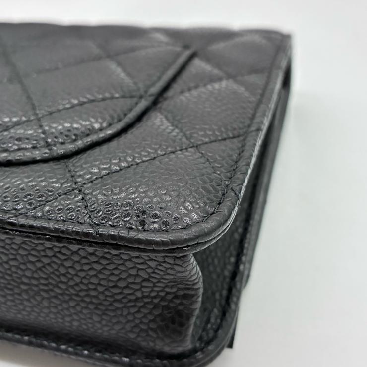 CHANEL シャネル CF WOC チェーンウォレット ショルダーバッグ マトラッセ キャビアスキン ブラック ★美品★ ★箱 袋 ギャラ付★
