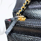CHANEL シャネル CF WOC チェーンウォレット ショルダーバッグ マトラッセ キャビアスキン ブラック ★美品★ ★箱 袋 ギャラ付★