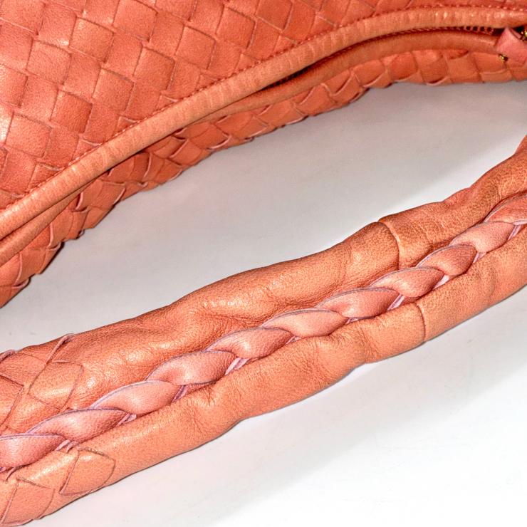 BOTTEGA VENETA ボッテガヴェネタ イントレチャート ホーボー トートバッグ ピンク ★ミラー付★