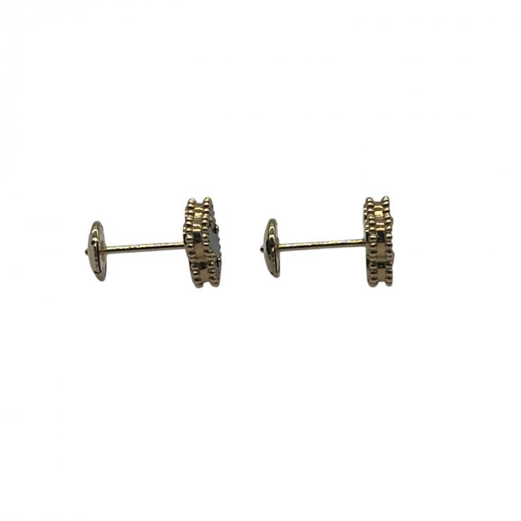 VanCleef ＆ Arpels ヴァンクリーフ＆アーペル ヴァンクリ スウィートアルハンブラ オニキス ピアス アクセサリー K18 750 イエローゴールド ★美品★★ギャラ付★