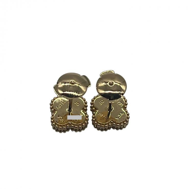 VanCleef ＆ Arpels ヴァンクリーフ＆アーペル ヴァンクリ スウィートアルハンブラ オニキス ピアス アクセサリー K18 750 イエローゴールド ★美品★★ギャラ付★