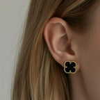 VanCleef ＆ Arpels ヴァンクリーフ＆アーペル ヴァンクリ スウィートアルハンブラ オニキス ピアス アクセサリー K18 750 イエローゴールド ★美品★★ギャラ付★