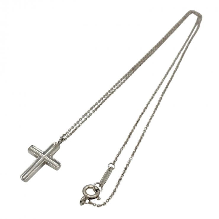 Tiffany&Co. ティファニー コンケーブ クロス ネックレス SV925 シルバー アクセサリー ★美品★★箱付★