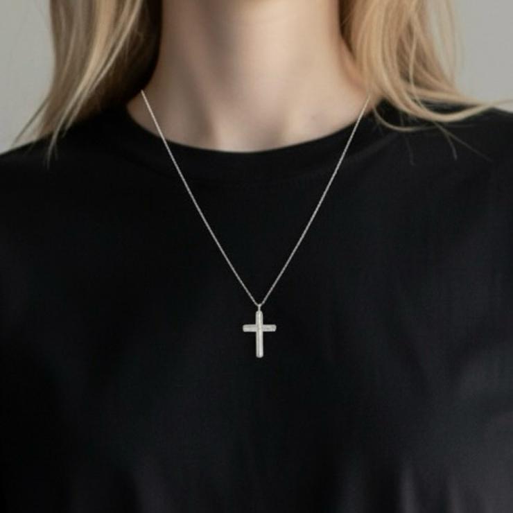 Tiffany&Co. ティファニー コンケーブ クロス ネックレス SV925 シルバー アクセサリー ★美品★★箱付★