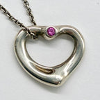 TIFFANY&Co. ティファニー オープンハート ピンクサファイア ネックレス アクセサリー シルバー Silver 925 ★箱・袋付★ ★美品★