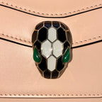 BVLGARI ブルガリ セルペンティ フォーエバー レザー チェーン ショルダー クロスボディバッグ ピンクベージュ ★美品★