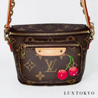 LOUIS VUITTON ルイ・ヴィトン 村上隆 モノグラム ミニ バムバッグ ショルダー M13449 ブラウン RFID反応有 ★極美品★ ★箱、袋付★