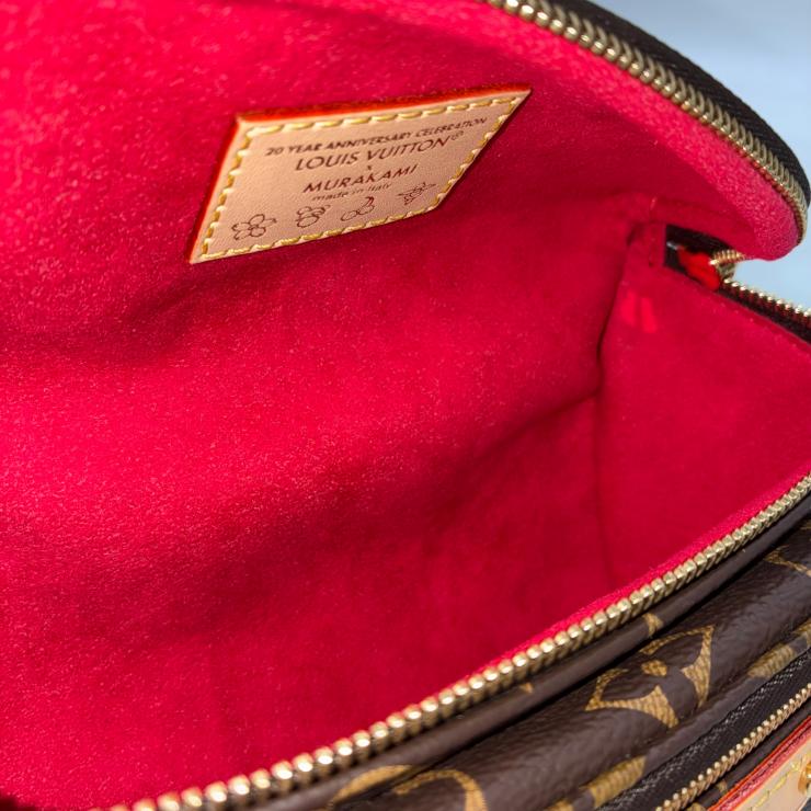 LOUIS VUITTON ルイ・ヴィトン 村上隆 モノグラム ミニ バムバッグ ショルダー M13449 ブラウン RFID反応有 ★極美品★ ★箱、袋付★