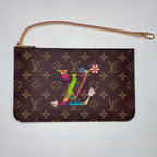 LOUIS VUITTON ルイ・ヴィトン 村上隆 モノグラム ネヴァーフルMM M13271 ブラウン RFID反応有 ★極美品★ ★ポーチ、箱、袋付★