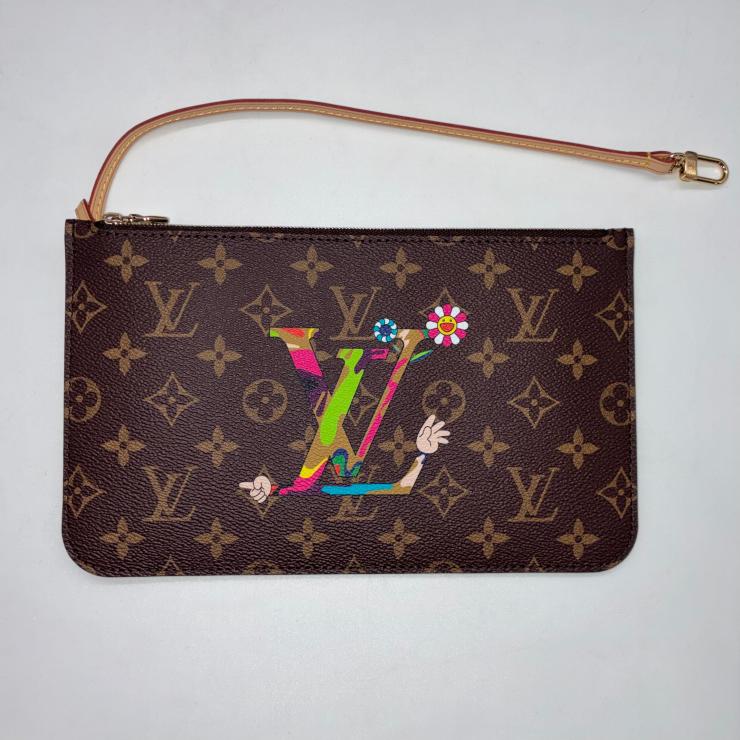 LOUIS VUITTON ルイ・ヴィトン 村上隆 モノグラム ネヴァーフルMM M13271 ブラウン RFID反応有 ★極美品★ ★ポーチ、箱、袋付★