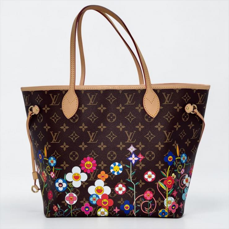 LOUIS VUITTON ルイ・ヴィトン 村上隆 モノグラム ネヴァーフルMM M13271 ブラウン RFID反応有 ★極美品★ ★ポーチ、箱、袋付★