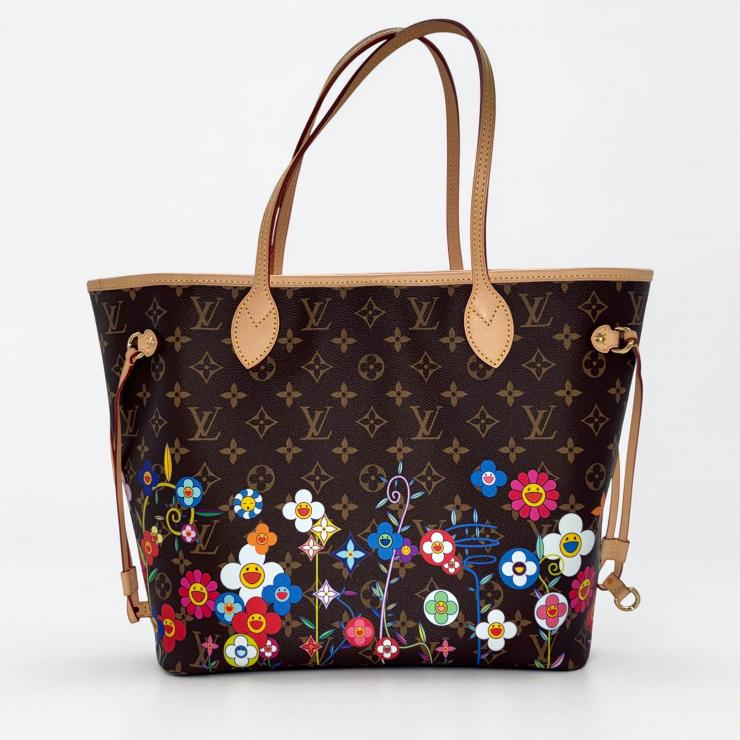 LOUIS VUITTON ルイ・ヴィトン 村上隆 モノグラム ネヴァーフルMM M13271 ブラウン RFID反応有 ★極美品★ ★ポーチ、箱、袋付★