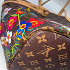 LOUIS VUITTON ルイ・ヴィトン 村上隆 モノグラム ネヴァーフルMM M13271 ブラウン RFID反応有 ★極美品★ ★ポーチ、箱、袋付★