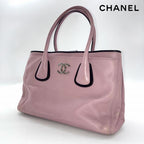 CHANEL シャネル ココマーク エグゼクティブ トートバッグ ラムスキン ピンク シルバー金具 12番台 ★インナーポーチ付★