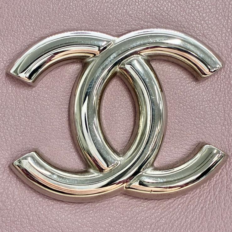 CHANEL シャネル ココマーク エグゼクティブ トートバッグ ラムスキン ピンク シルバー金具 12番台 ★インナーポーチ付★