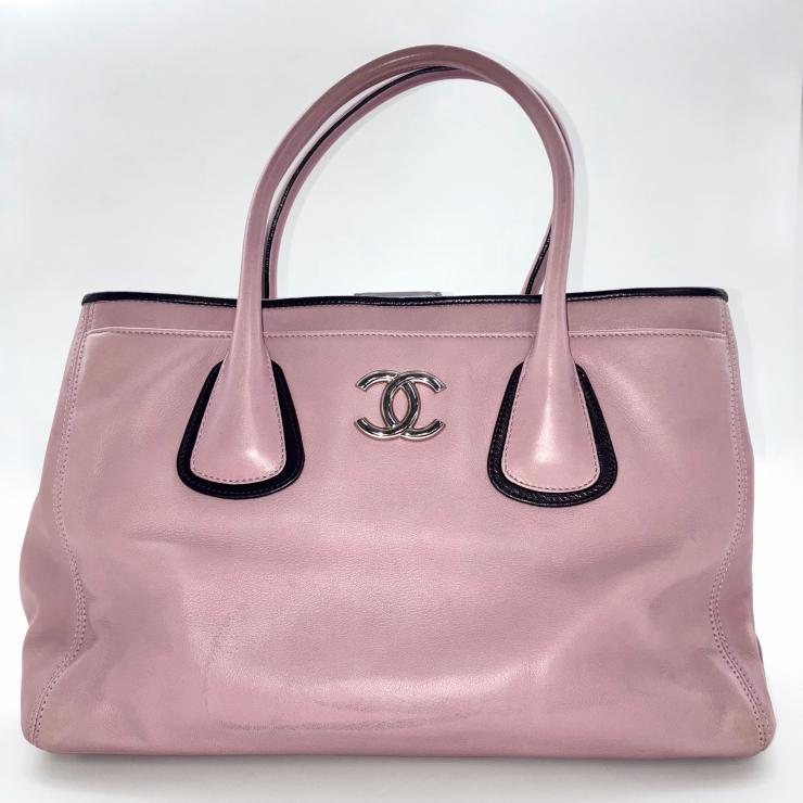 CHANEL シャネル ココマーク エグゼクティブ トートバッグ ラムスキン ピンク シルバー金具 12番台 ★インナーポーチ付★