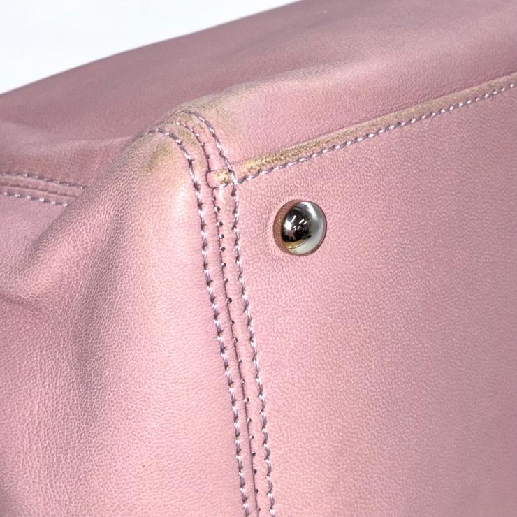 CHANEL シャネル ココマーク エグゼクティブ トートバッグ ラムスキン ピンク シルバー金具 12番台 ★インナーポーチ付★