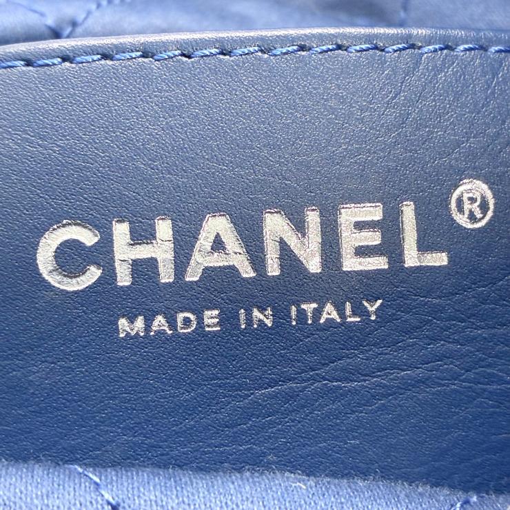 CHANEL シャネル 22 ミニ デニム 2WAY ハンドバッグ ショルダー チェーンストラップ ランダムプレート シルバーカラー金具 ブルー ★美品★ ★付属品付★