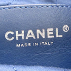 CHANEL シャネル 22 ミニ デニム 2WAY ハンドバッグ ショルダー チェーンストラップ ランダムプレート シルバーカラー金具 ブルー ★美品★ ★付属品付★
