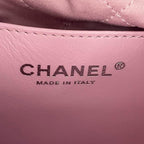 CHANEL シャネル シャネル22 ミニ ハンドバッグ ショルダーバッグ 2WAY ラムスキン ピンク ホワイト ランダムプレート ★美品★