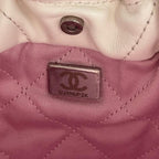 CHANEL シャネル シャネル22 ミニ ハンドバッグ ショルダーバッグ 2WAY ラムスキン ピンク ホワイト ランダムプレート ★美品★