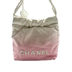 CHANEL シャネル シャネル22 ミニ ハンドバッグ ショルダーバッグ 2WAY ラムスキン ピンク ホワイト ランダムプレート ★美品★