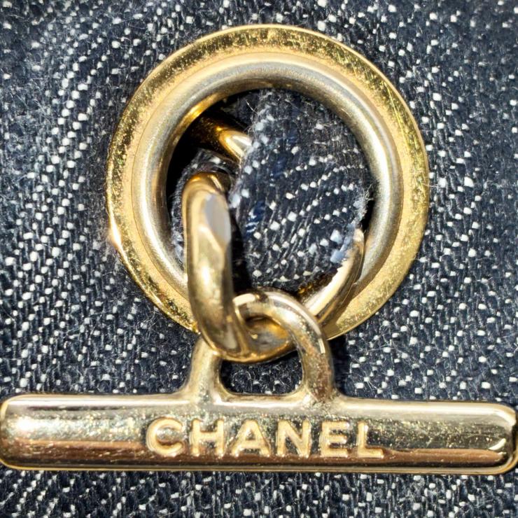 CHANEL シャネル 夜間飛行 ナイトフライト チェーン トートバッグ デニム ゴールド金具 チャーム付 10番台 ★希少★ ★美品★