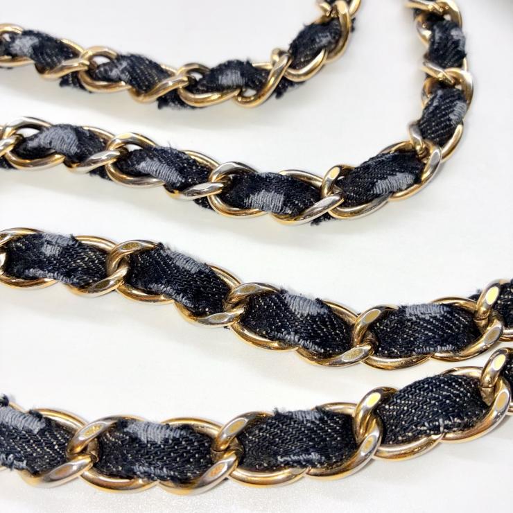 CHANEL シャネル 夜間飛行 ナイトフライト チェーン トートバッグ デニム ゴールド金具 チャーム付 10番台 ★希少★ ★美品★