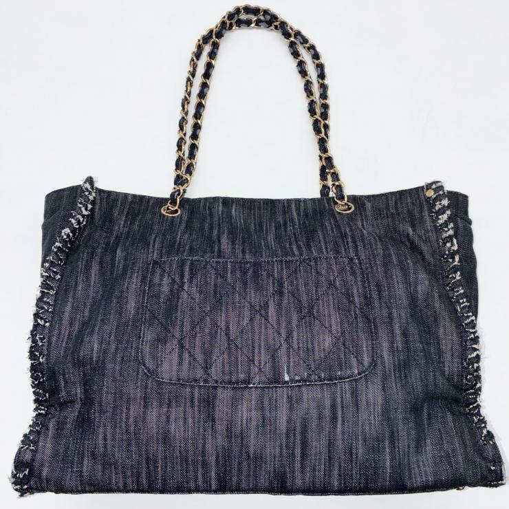 CHANEL シャネル 夜間飛行 ナイトフライト チェーン トートバッグ デニム ゴールド金具 チャーム付 10番台 ★希少★ ★美品★