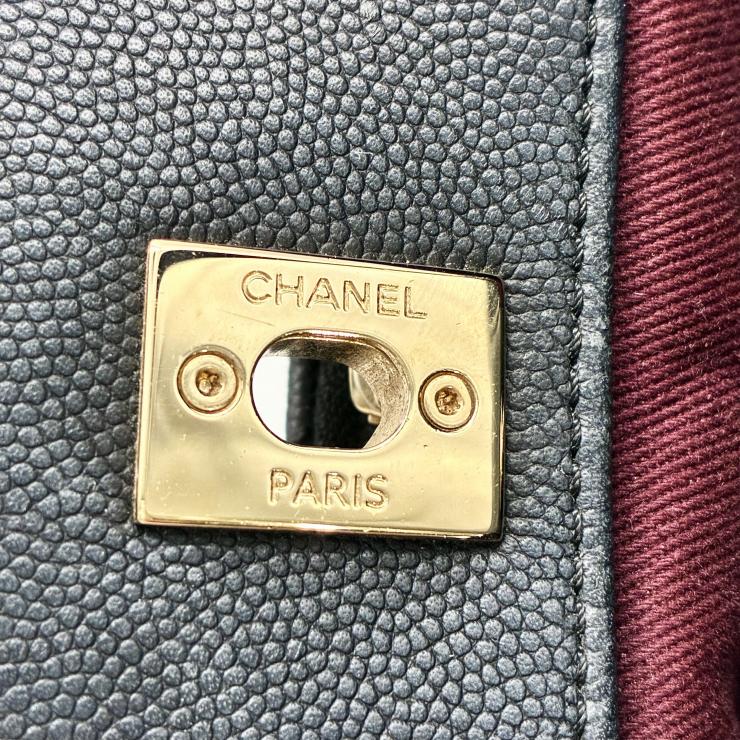 CHANEL シャネル ビジネスアフィニティ マトラッセ キャビアスキン 2WAY ハンドバッグ ショルダー ゴールド金具 ブラック ★美品★
