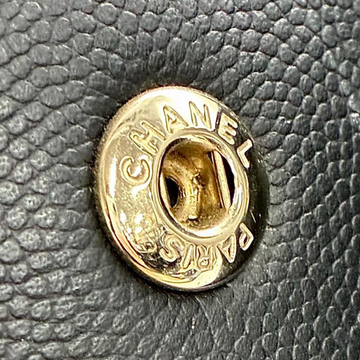 CHANEL シャネル ビジネスアフィニティ マトラッセ キャビアスキン 2WAY ハンドバッグ ショルダー ゴールド金具 ブラック ★美品★