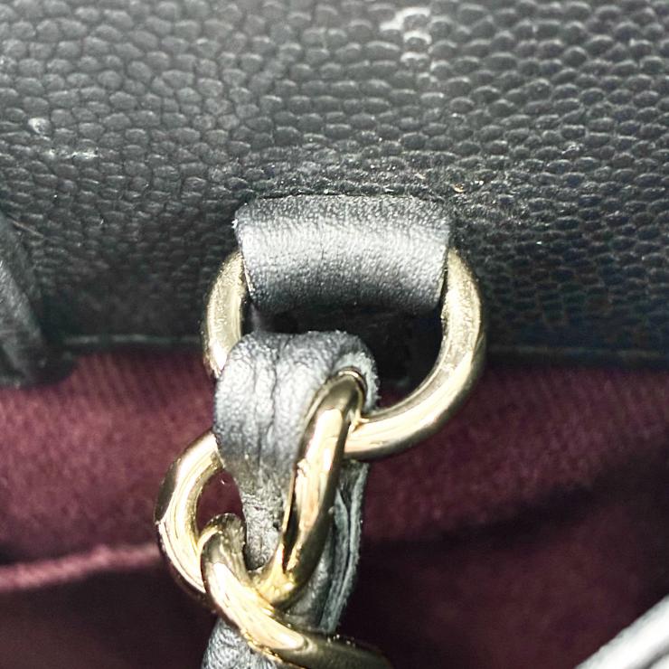 CHANEL シャネル ビジネスアフィニティ マトラッセ キャビアスキン 2WAY ハンドバッグ ショルダー ゴールド金具 ブラック ★美品★