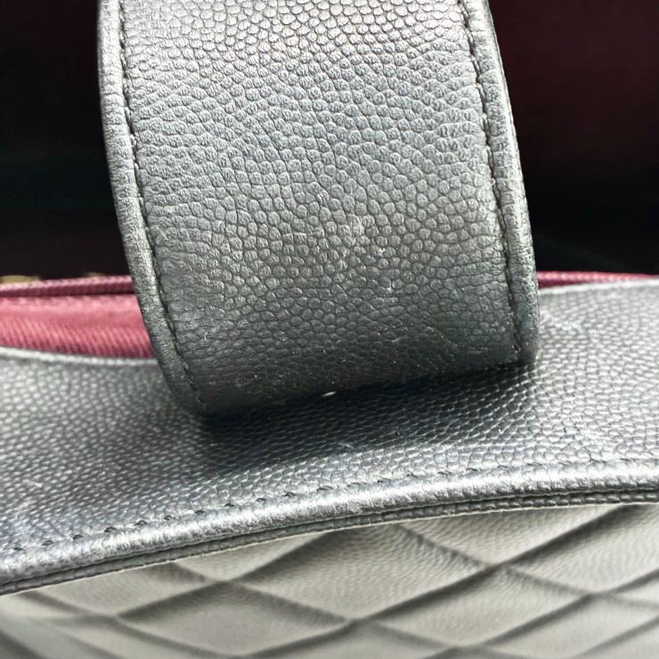 CHANEL シャネル ビジネスアフィニティ マトラッセ キャビアスキン 2WAY ハンドバッグ ショルダー ゴールド金具 ブラック ★美品★