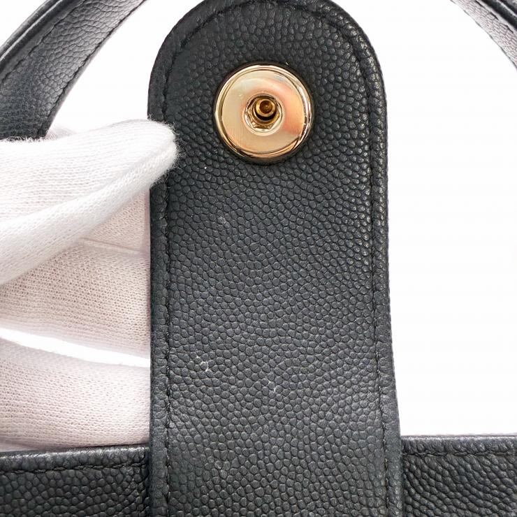 CHANEL シャネル ビジネスアフィニティ マトラッセ キャビアスキン 2WAY ハンドバッグ ショルダー ゴールド金具 ブラック ★美品★