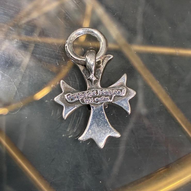 CHROME HEARTS クロムハーツ ダブルCHクロス ペンダントトップ チャーム シルバー SV925 アクセサリー ★良品★